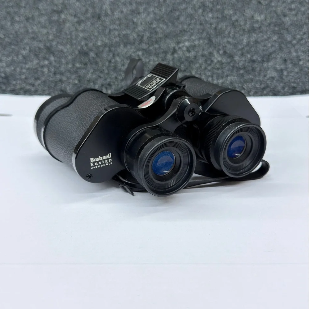 Vtg Bushnell Ensign 7x35 Insta-Focus Wide Angle Binoculars w/ Case‎ Manual Japan